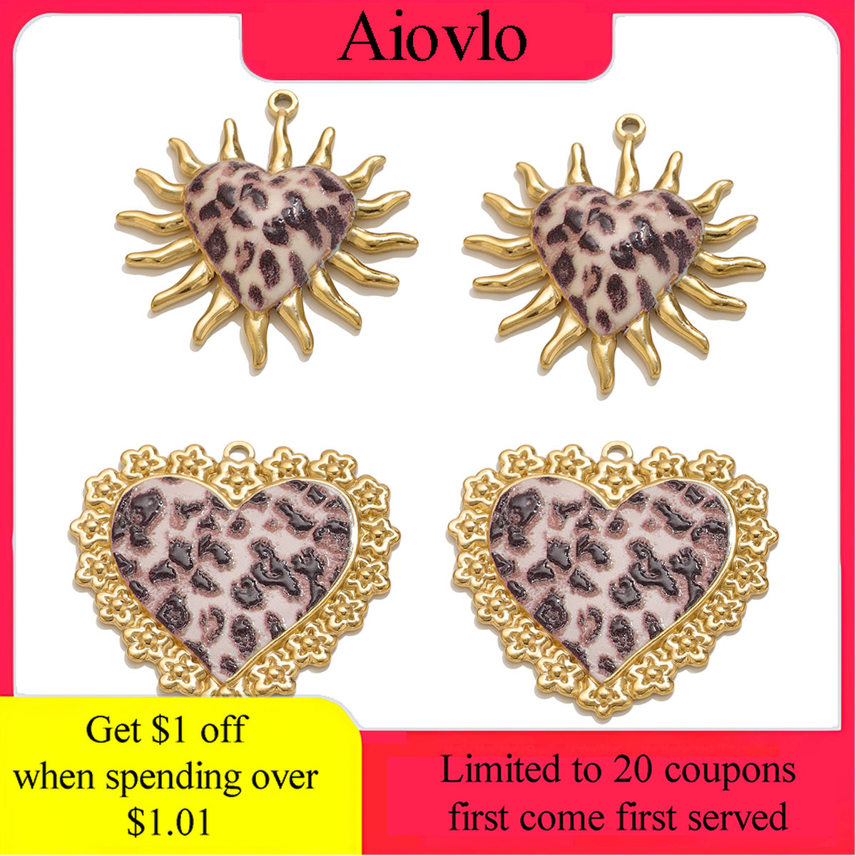 Vintage Fashion Stores - 1-2PCS Vintage Stainless Steel Charms Heart