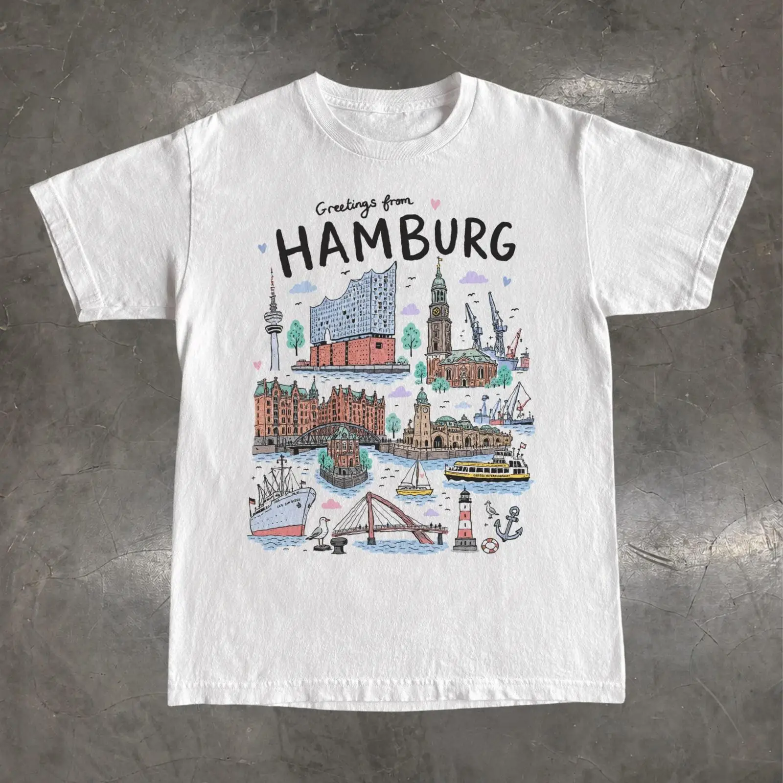 Vintage Fashion Hamburg - Hamburg Germany T Shirt Elbphilharmonie Harbor
