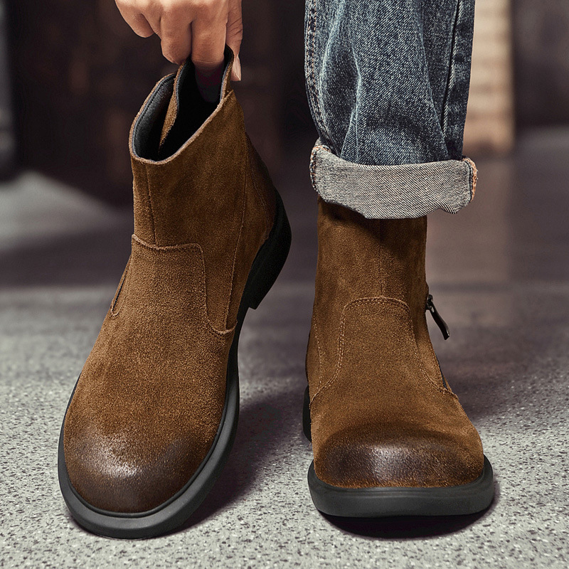 Vintage Cow Suede Mens Chelsea - Vintage Outdoor Fashion ulasan dan harga