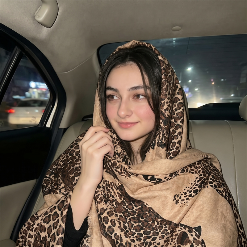 Vintage Leopard Print Hijab an - Vintage Outdoor Fashion ulasan dan harga