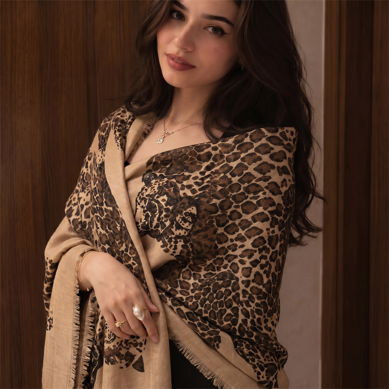 Vintage Leopard Print Hijab an - Vintage Outdoor Fashion ulasan dan harga