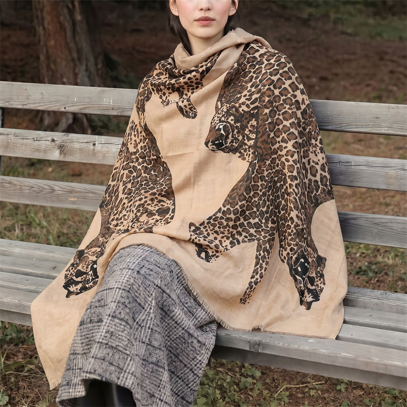 Vintage Leopard Print Hijab an - Vintage Outdoor Fashion ulasan dan harga
