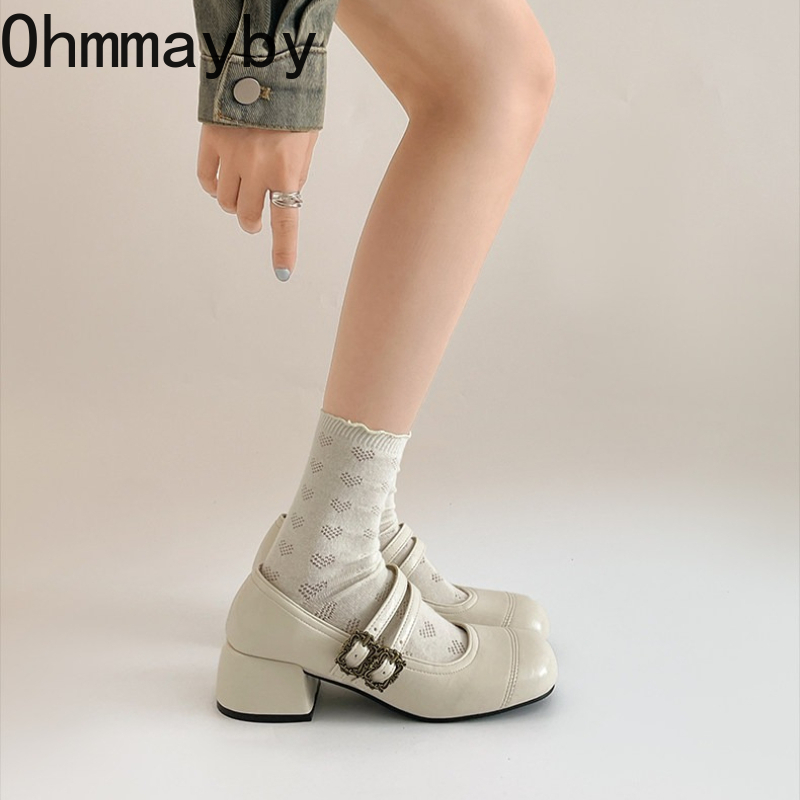 Vintage Thick Heel Women Mary  - Vintage Outdoor Fashion ulasan dan harga