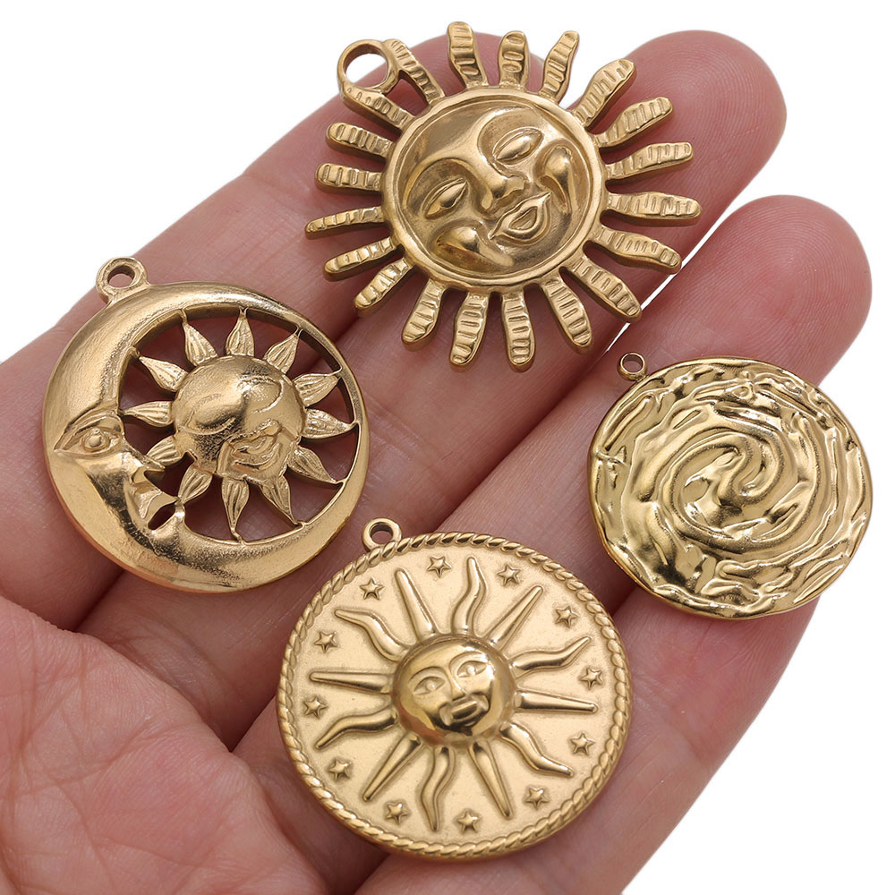 5pcs PVD Gold Charms Stainless - Vintage Fashion Stores ulasan dan harga