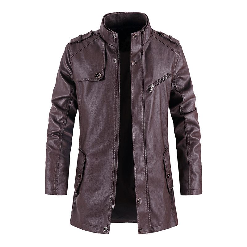 Mid-Length Faux Leather Motocy - Vintage Windbreaker Nylon ulasan dan harga