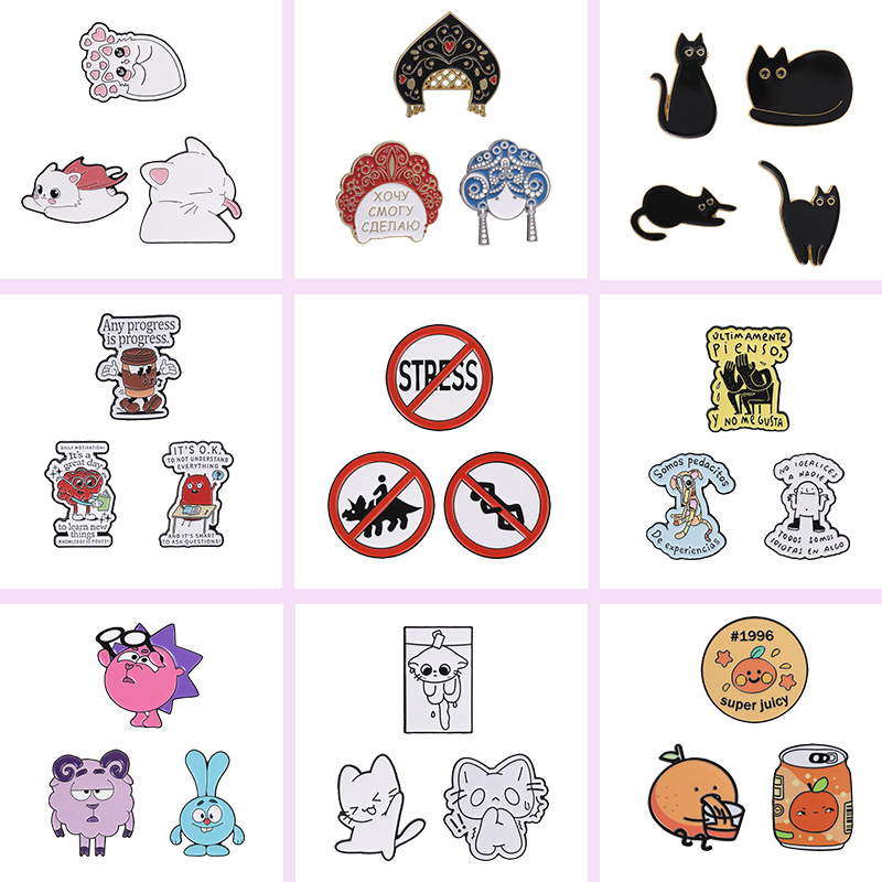 Mixed Enamel Pins Set Cute Cat - Vintage Fashion Quotes ulasan dan harga