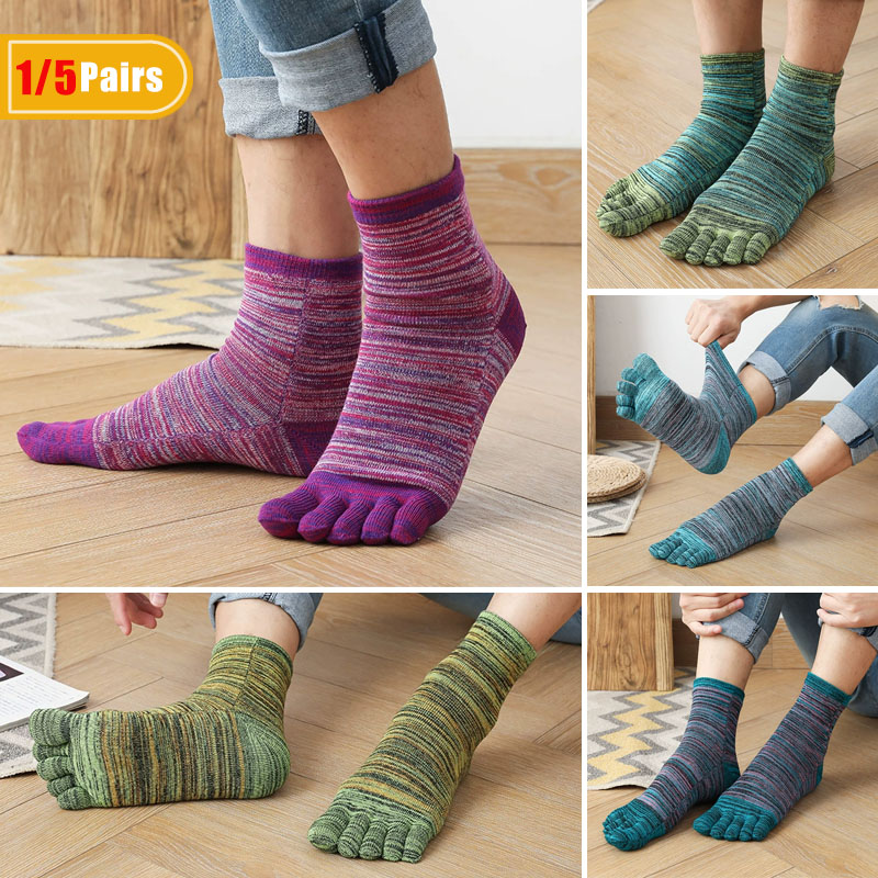 1/5 Pairs Man Colorful Toe Hap - Vintage Fashion Enthusiasts ulasan dan harga