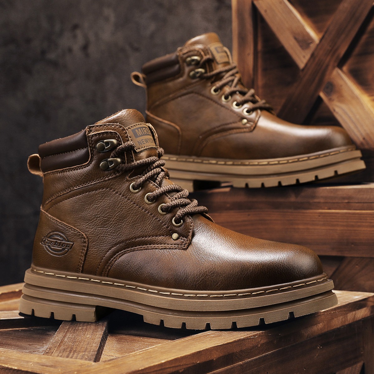 Men's Vintage Ankle Work Boots - Vintage Outdoor Fashion ulasan dan harga