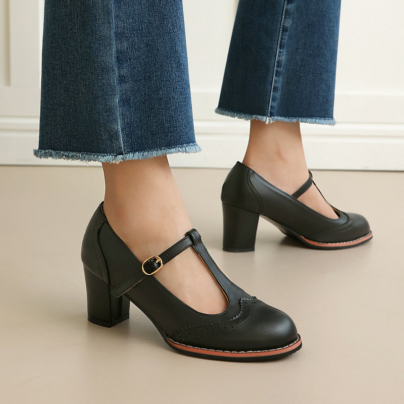 Women's Mary Jane Pumps T-Stra - Vintage Fashion Online ulasan dan harga