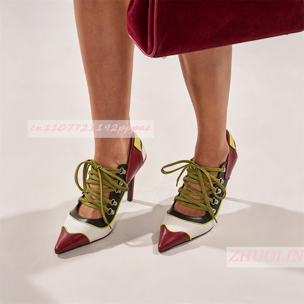 Women Lace Up Pumps Pointed To - Vintage Fashion Online ulasan dan harga