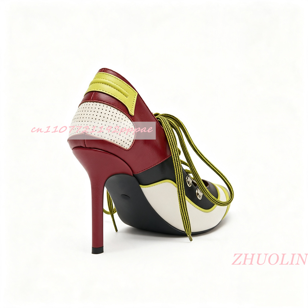 Women Lace Up Pumps Pointed To - Vintage Fashion Online ulasan dan harga