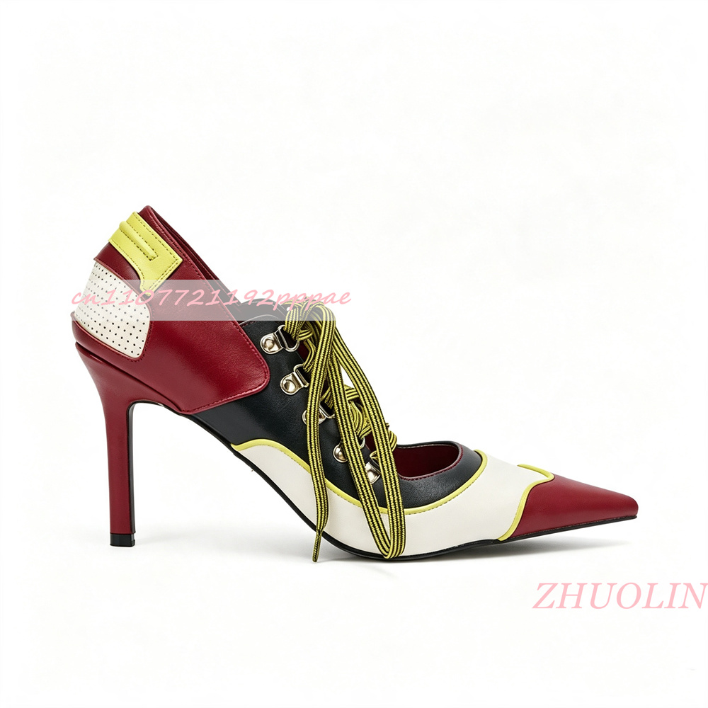 Women Lace Up Pumps Pointed To - Vintage Fashion Online ulasan dan harga